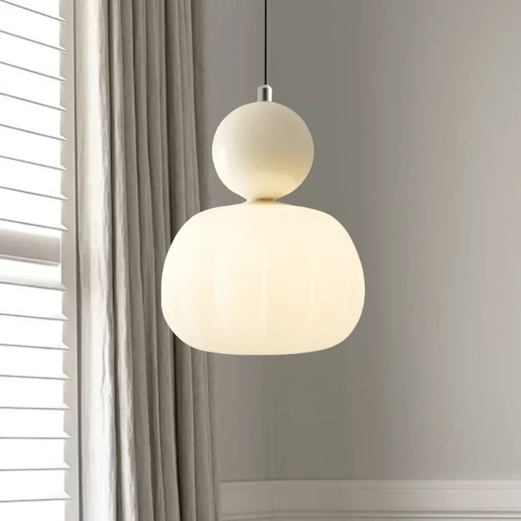 Elegancka Lampa Wisząca w Stylu Art Deco Kremowy Klosz Sufitowy - Image 6