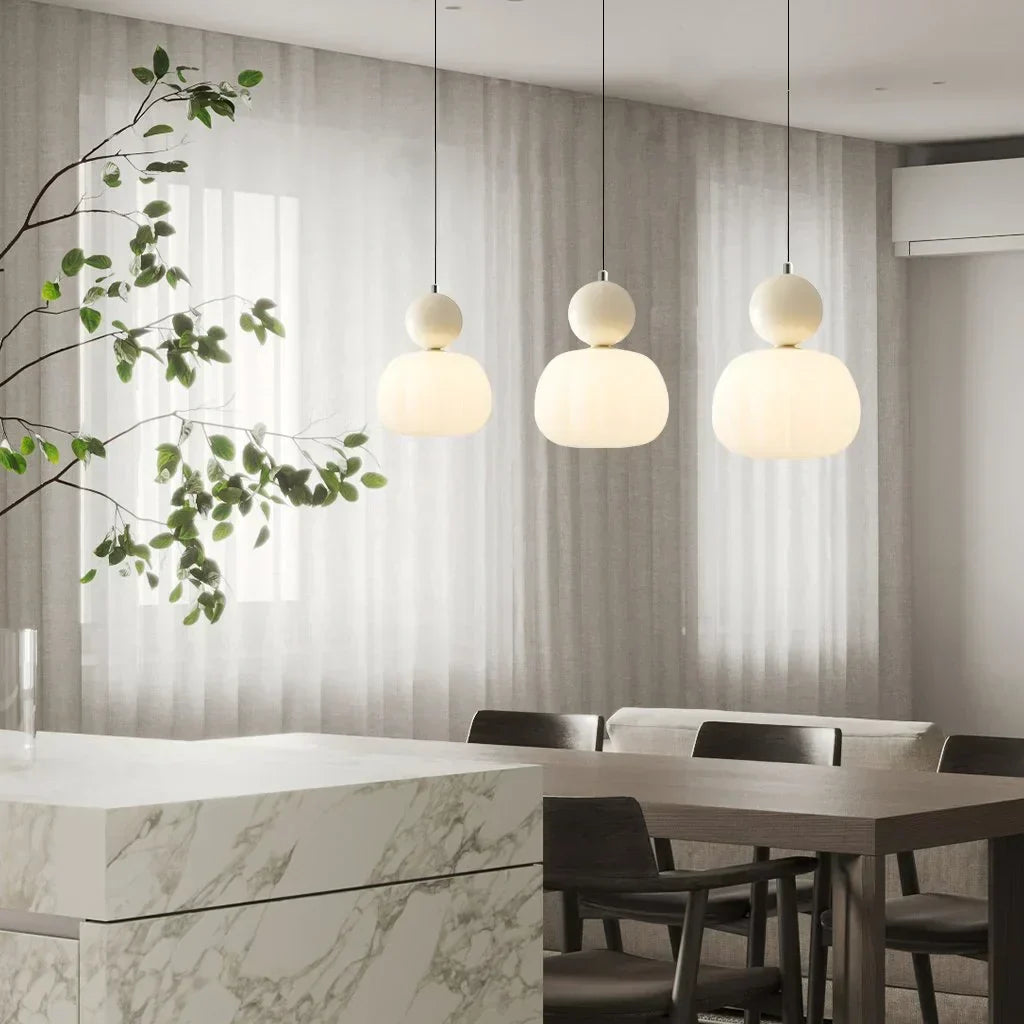 Elegancka Lampa Wisząca w Stylu Art Deco Kremowy Klosz Sufitowy - Image 15