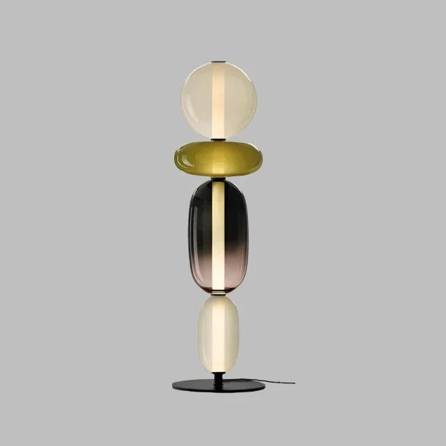 Lampa podłogowa LED do salonu z kolorowego szkła – dekoracyjna, nowoczesna lampa stojąca - Image 11