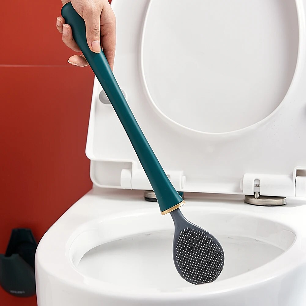 Silikonowa szczotka do WC z uchwytem ściennym – higieniczna, oszczędza miejsce w łazience - Image 3