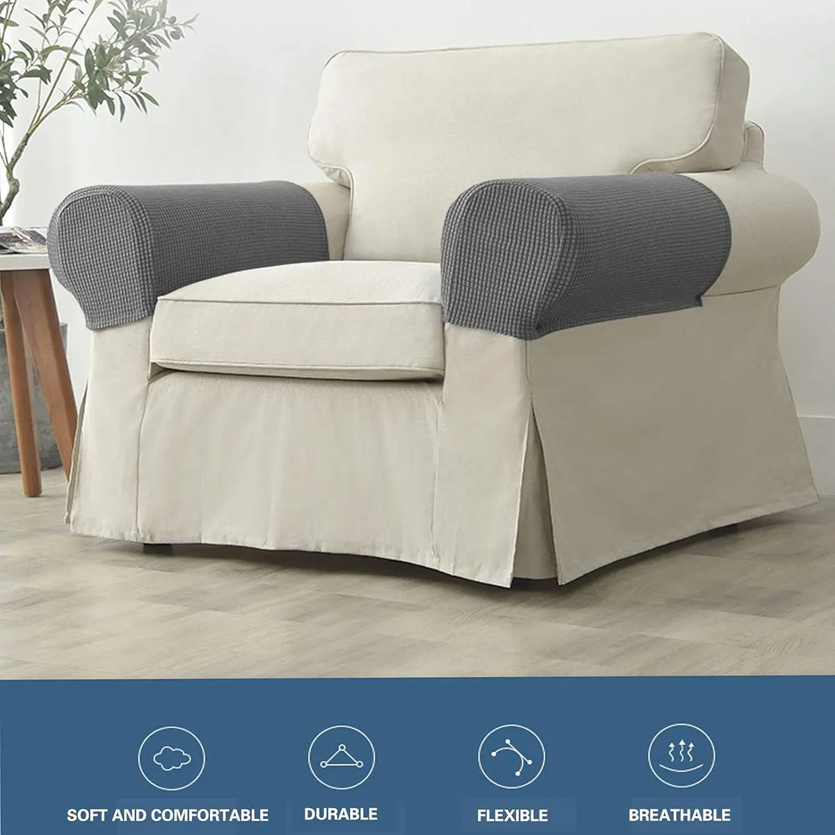 Eleganckie 2-częściowe pokrowce na podłokietniki sofy - Image 3