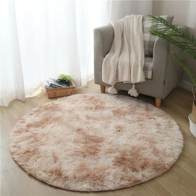 Okrągły dywan do salonu z mikrofibry, wysokie włosie 4 cm – miękki i puszysty, do sypialni - Image 3