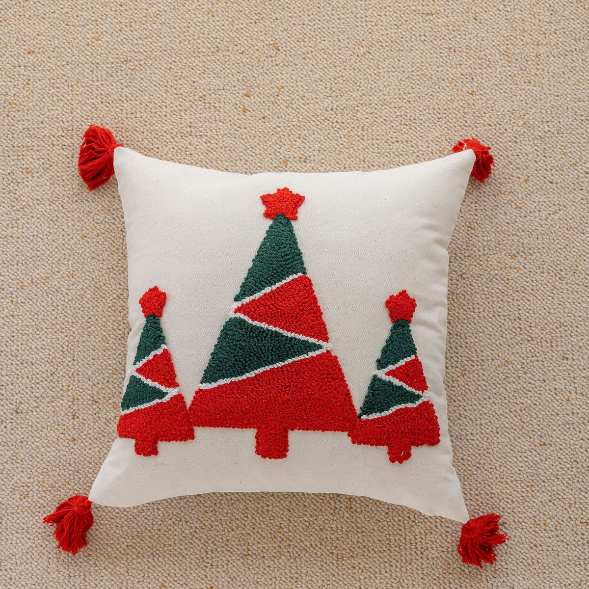 Kwadratowa poszewka świąteczna 45x45 cm haftowana - Image 2