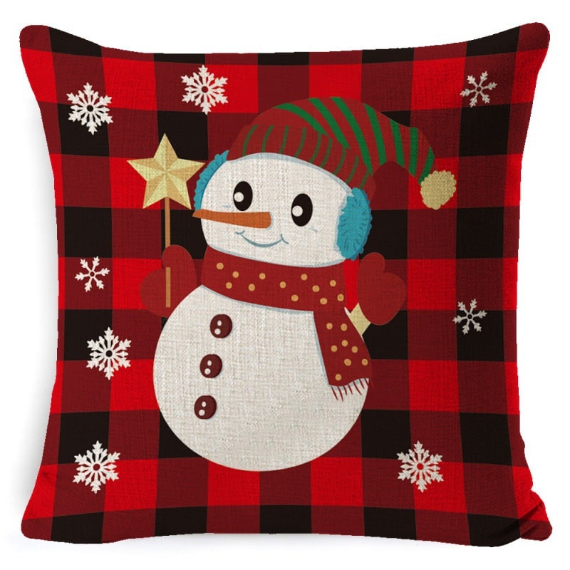 Kwadratowa poszewka świąteczna 45x45 cm struktura lnu - Image 9