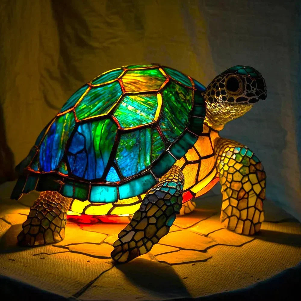 Retro szklana lampa stołowa motyw zwierząt - Image 15