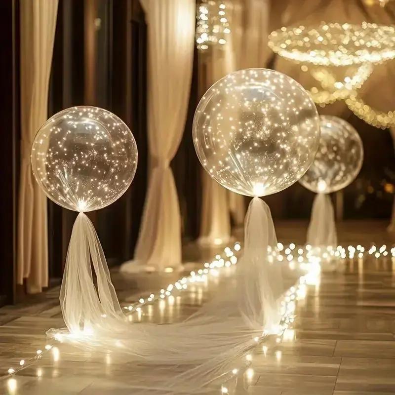 10 sztuk przezroczyste balony LED 45 cm wielokrotnego użytku - Image 6