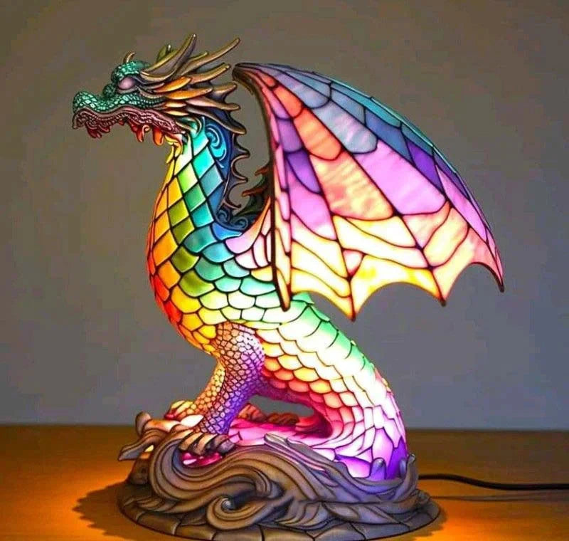 Retro szklana lampa stołowa motyw zwierząt - Image 19