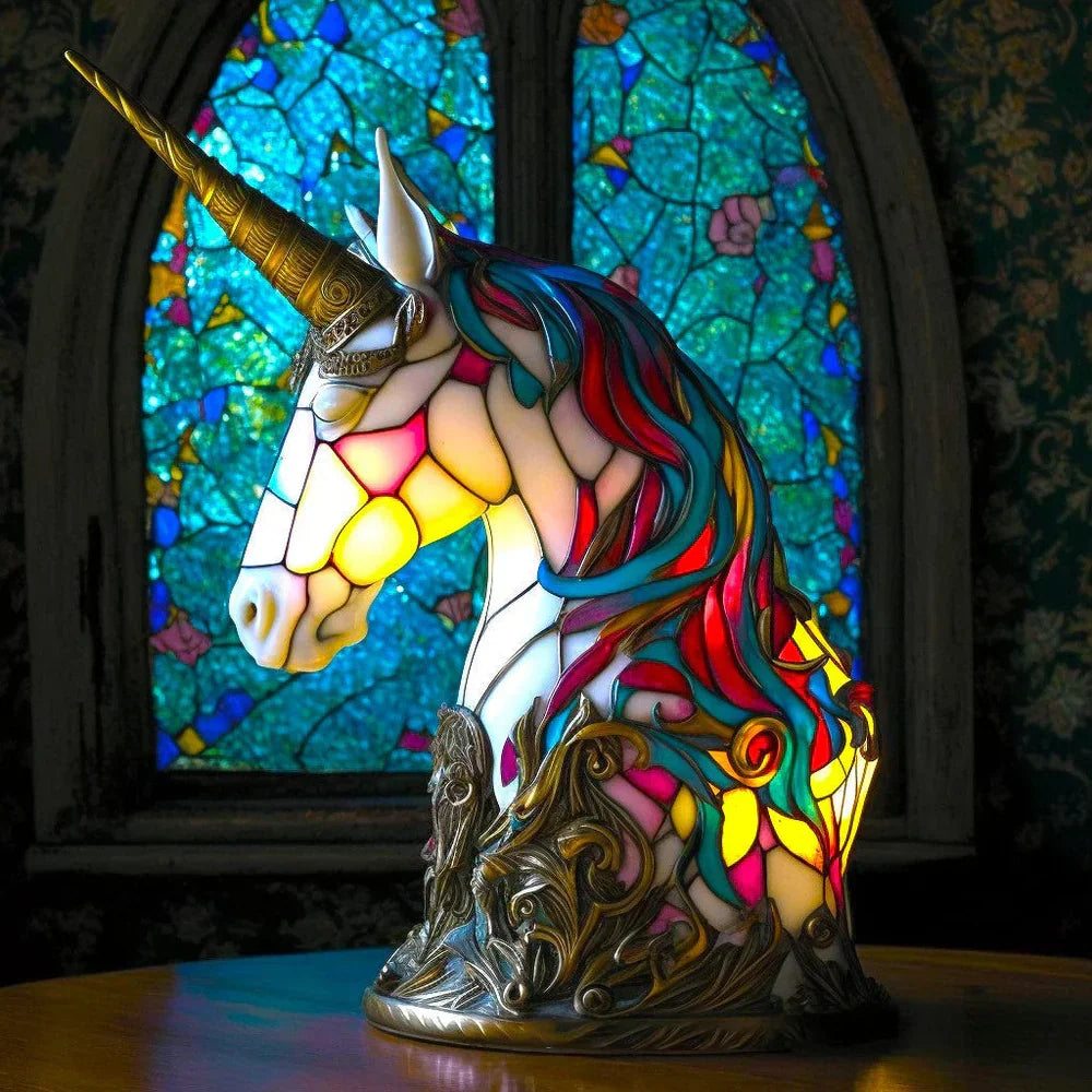 Retro szklana lampa stołowa motyw zwierząt - Image 8