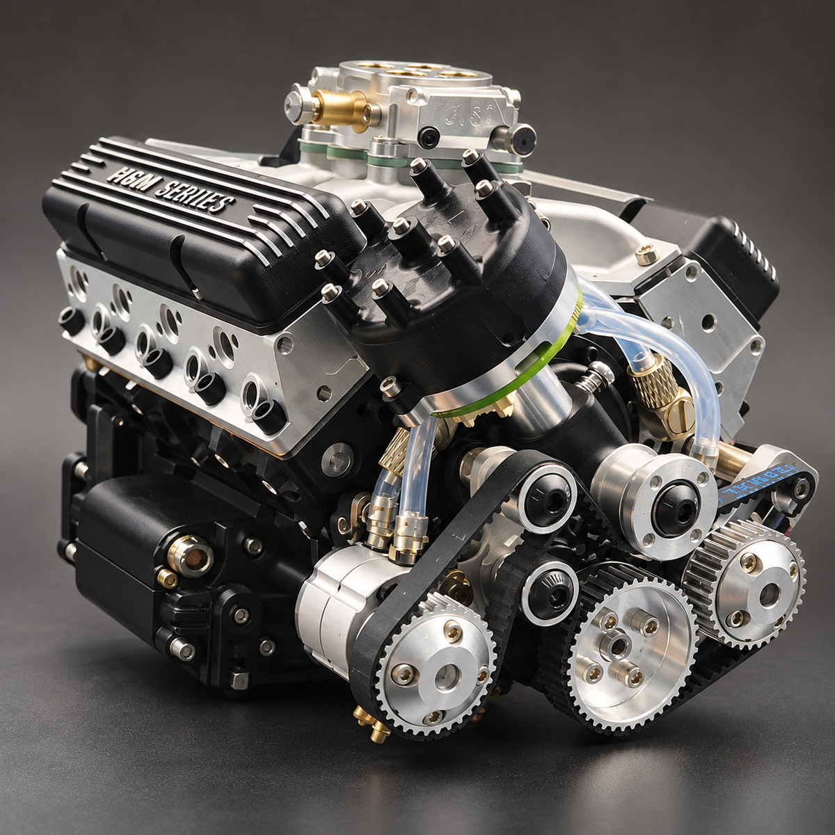 Miniaturowy model silnika V8 – dekoracja motoryzacyjna na biurko i półkę