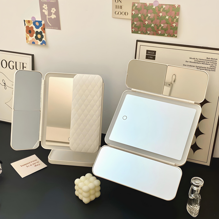 Profesionalny lusterko do makijażu z regulowanym oświetleniem Tri-LED - Image 4