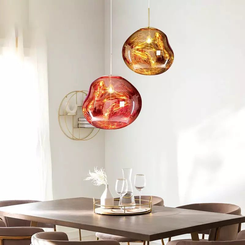 Lampa wisząca z efektem stopionego szkła – nowoczesna artystyczna - Image 6