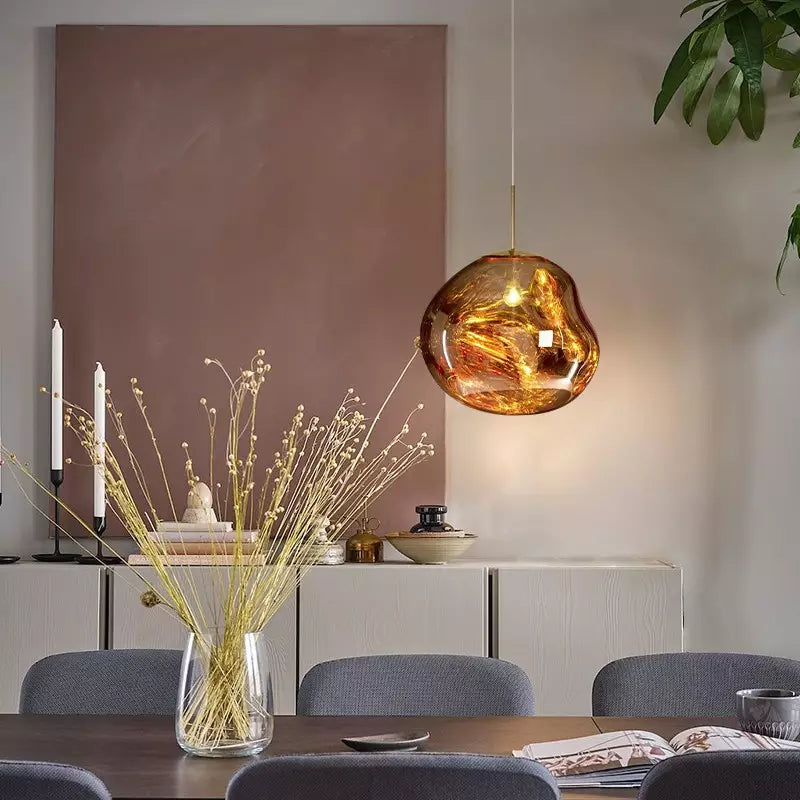 Lampa wisząca z efektem stopionego szkła – nowoczesna artystyczna - Image 7