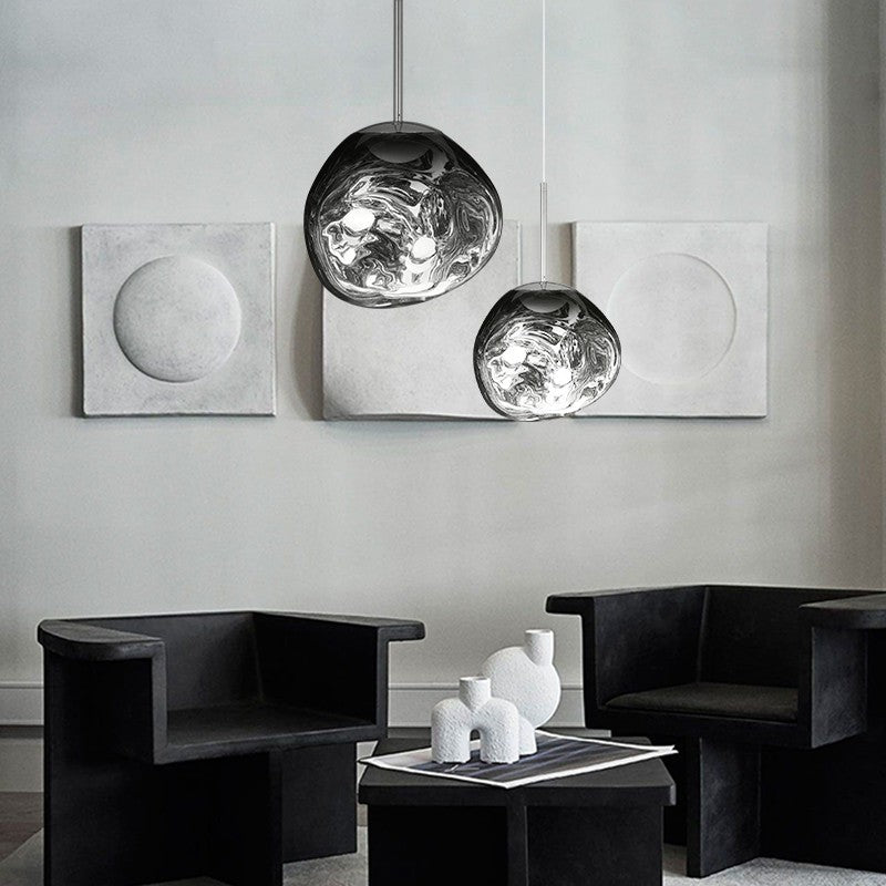 Lampa wisząca z efektem stopionego szkła – nowoczesna artystyczna - Image 9
