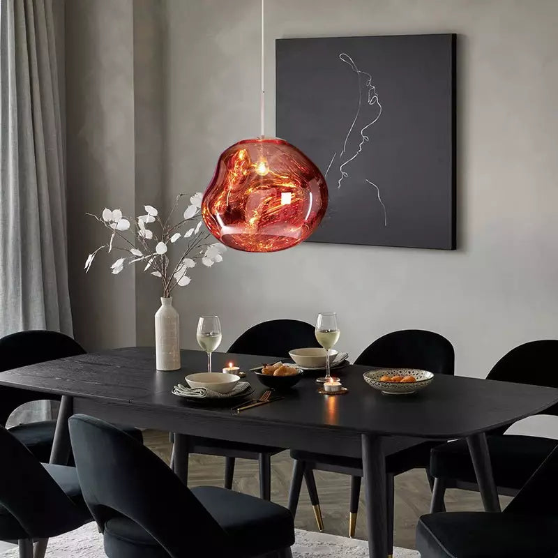 Lampa wisząca z efektem stopionego szkła – nowoczesna artystyczna - Image 3