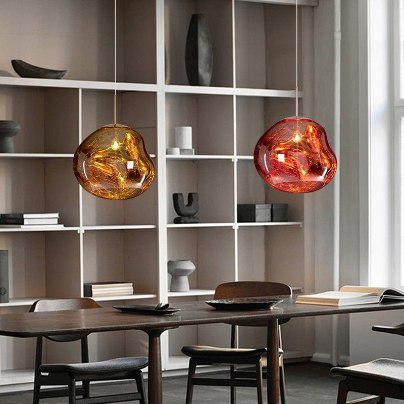 Lampa wisząca z efektem stopionego szkła – nowoczesna artystyczna - Image 5