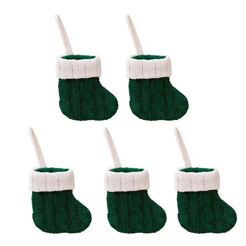 Dziergane mini skarpety świąteczne splot warkoczowy - Image 5