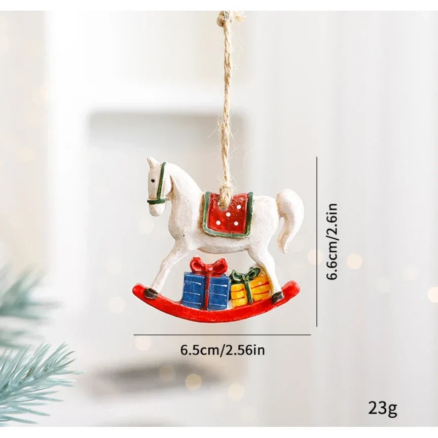 Rustykalne żywiczne ozdoby choinkowe ręcznie malowane - Image 7