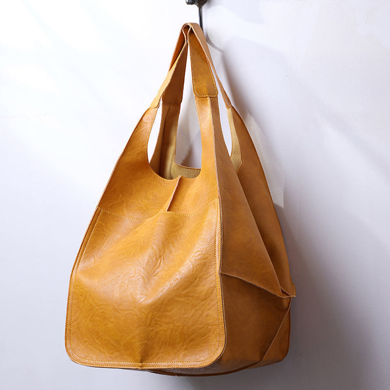 Modna torba skórzana damska – duża vintage shopper na co dzień