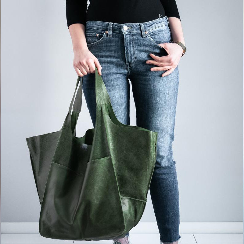 Modna torba skórzana damska – duża vintage shopper na co dzień - Image 14