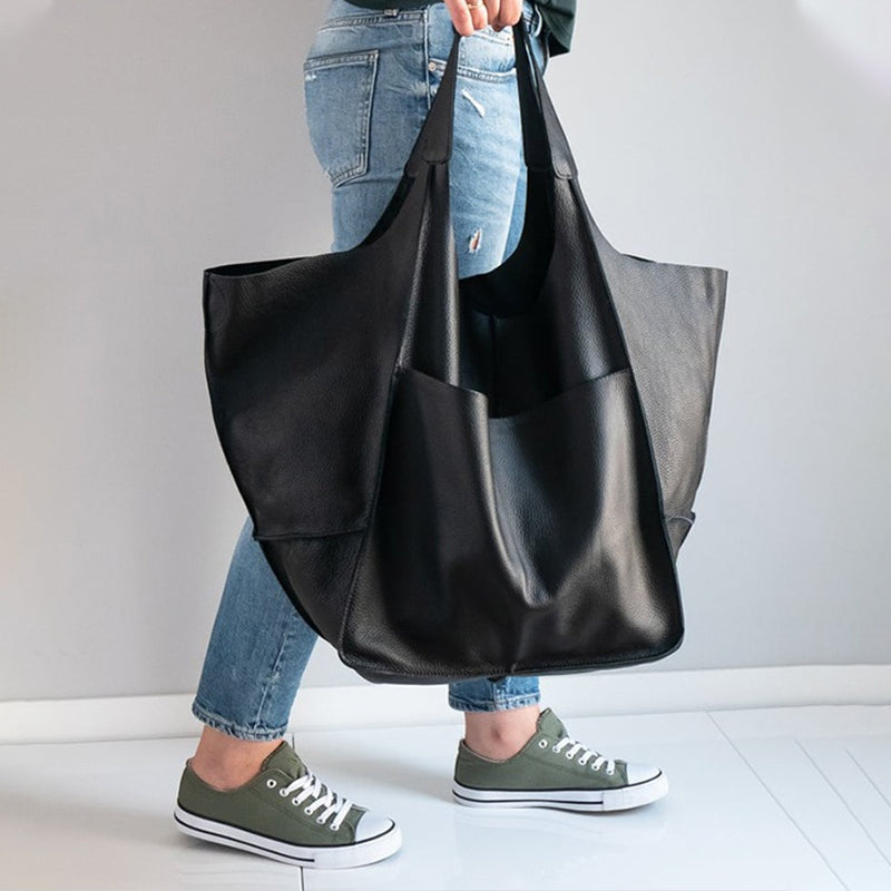 Modna torba skórzana damska – duża vintage shopper na co dzień - Image 15