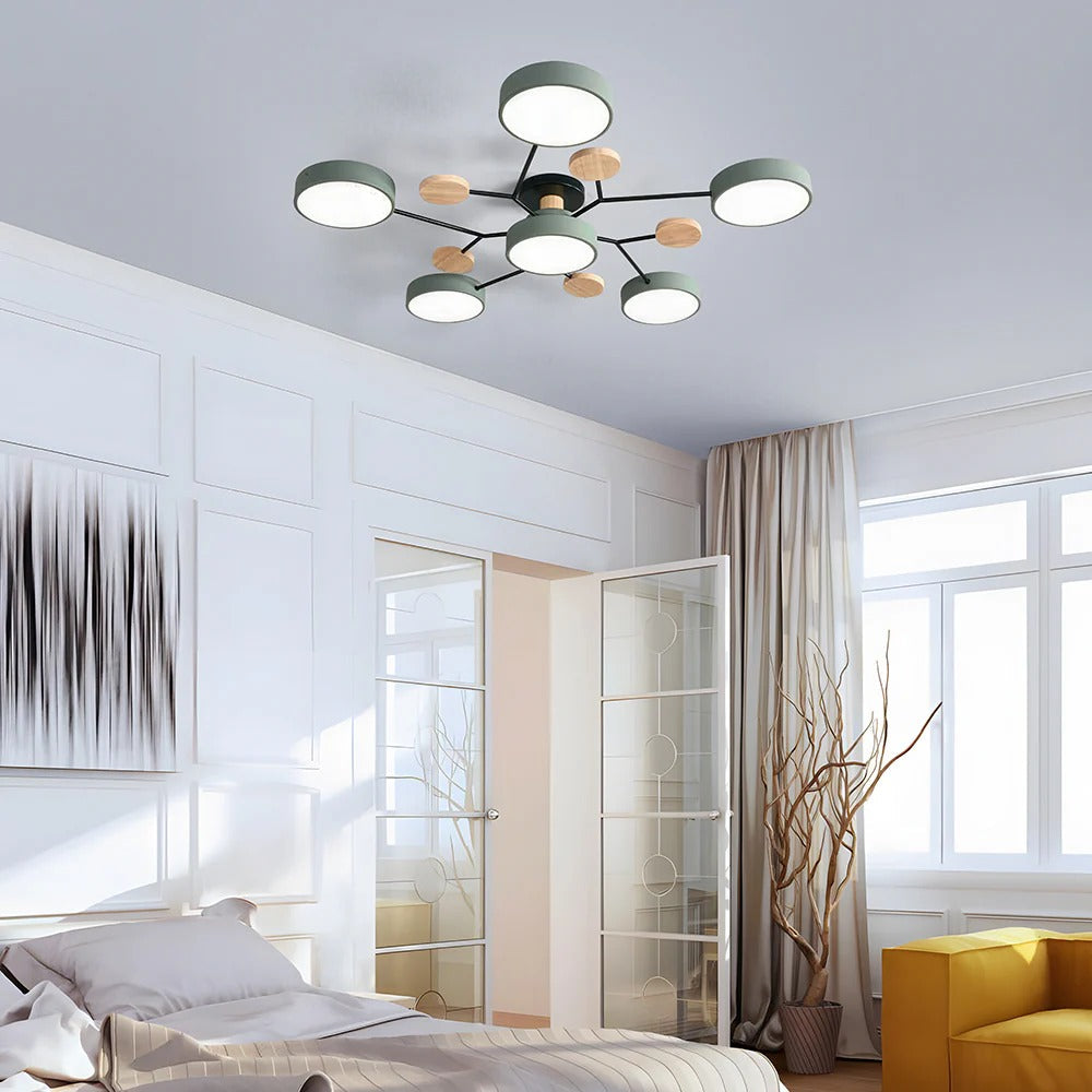 Lampa sufitowa LED półnatynkowa – okrągły plafon wielopunktowy z regulacją barwy światła - Image 2