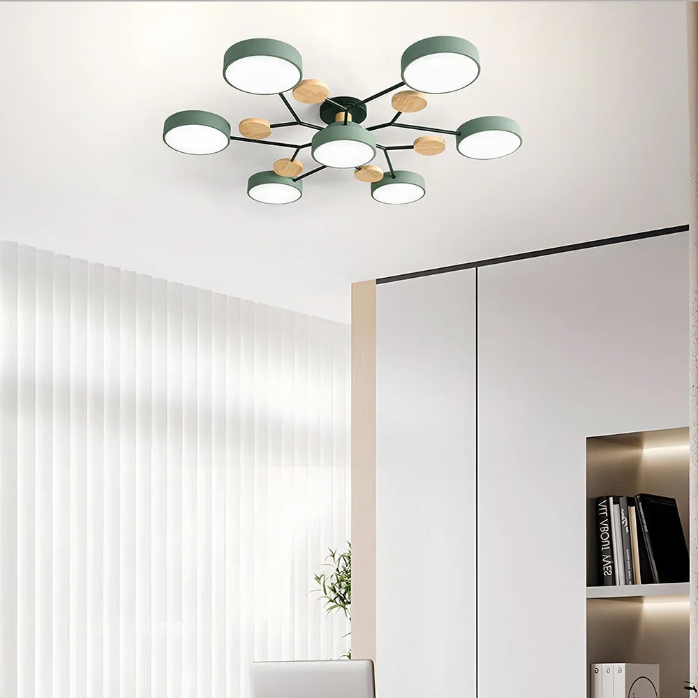 Lampa sufitowa LED półnatynkowa – okrągły plafon wielopunktowy z regulacją barwy światła - Image 4