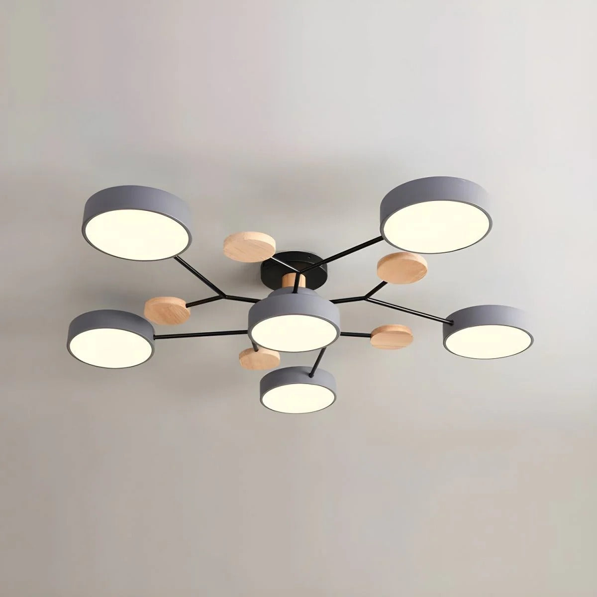 Lampa sufitowa LED półnatynkowa – okrągły plafon wielopunktowy z regulacją barwy światła - Image 7