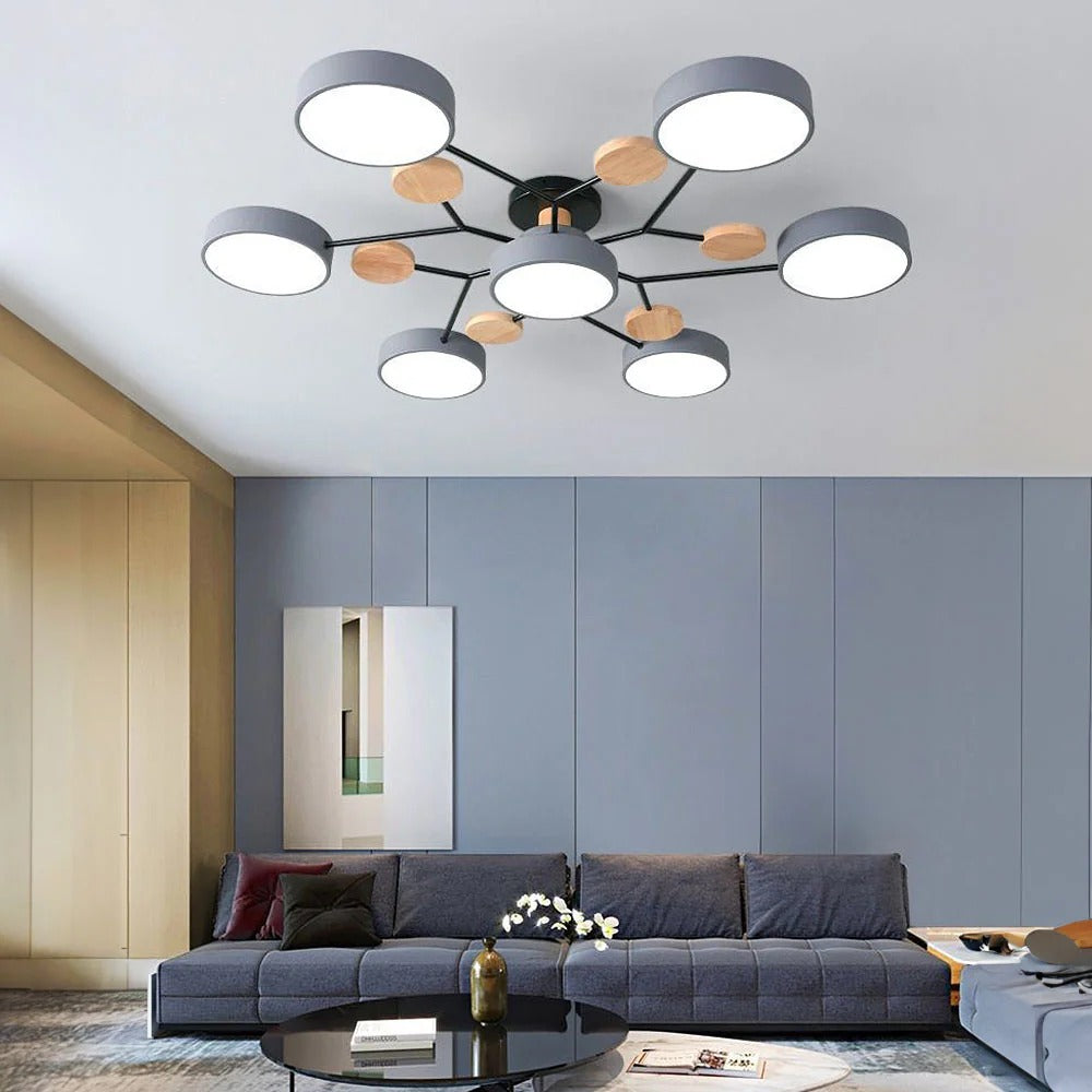 Lampa sufitowa LED półnatynkowa – okrągły plafon wielopunktowy z regulacją barwy światła - Image 8