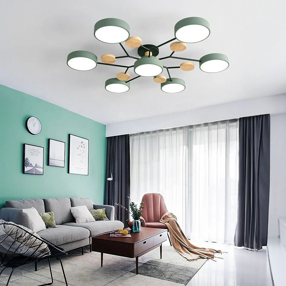 Lampa sufitowa LED półnatynkowa – okrągły plafon wielopunktowy z regulacją barwy światła - Image 9