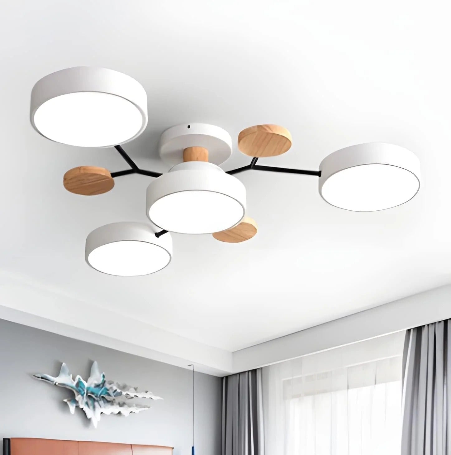 Lampa sufitowa LED półnatynkowa – okrągły plafon wielopunktowy z regulacją barwy światła - Image 11