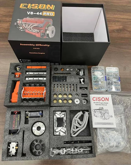 Metalowy działający model silnika V8 do składania zapłon CDI