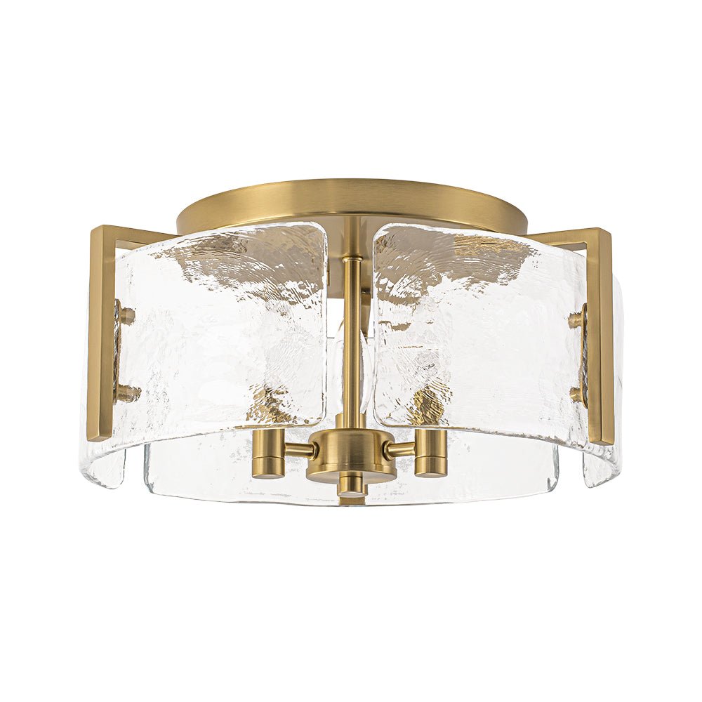 Okrągła szklana lampa sufitowa mosiężna 3xE14 - Image 3