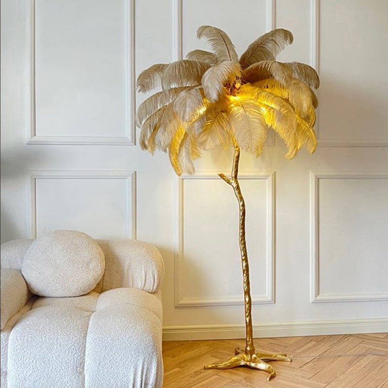 Piórkowa lampa podłogowa LED 3 tryby barwy światła - Image 2